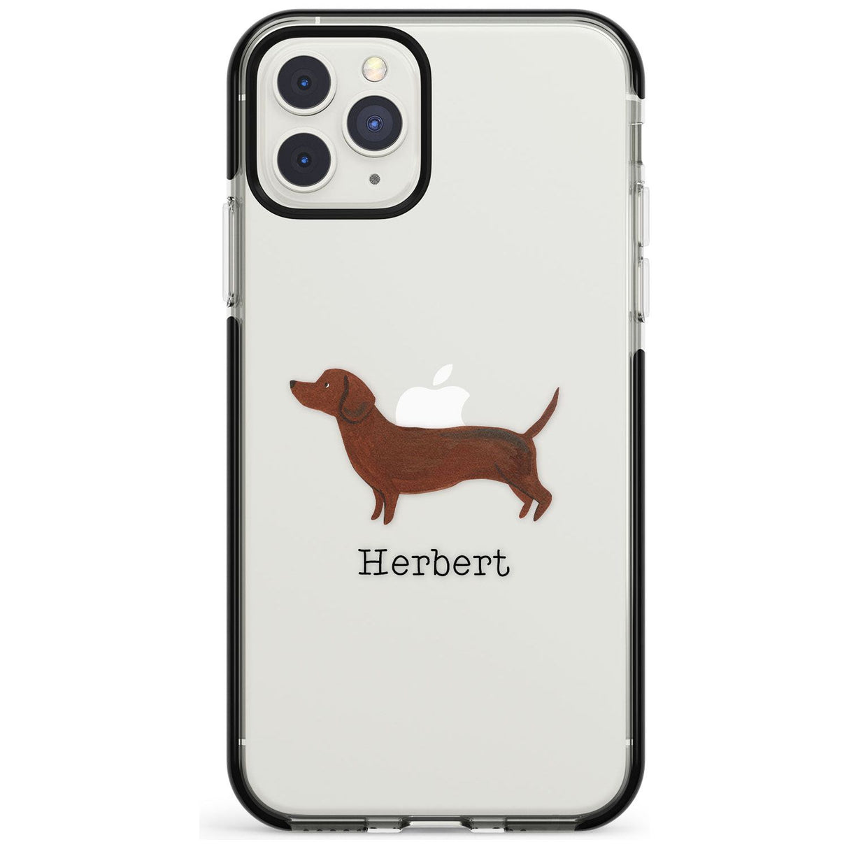 Hand Painted Sausage Dog Black Impact Phone Case for iPhone 11 Pro Max