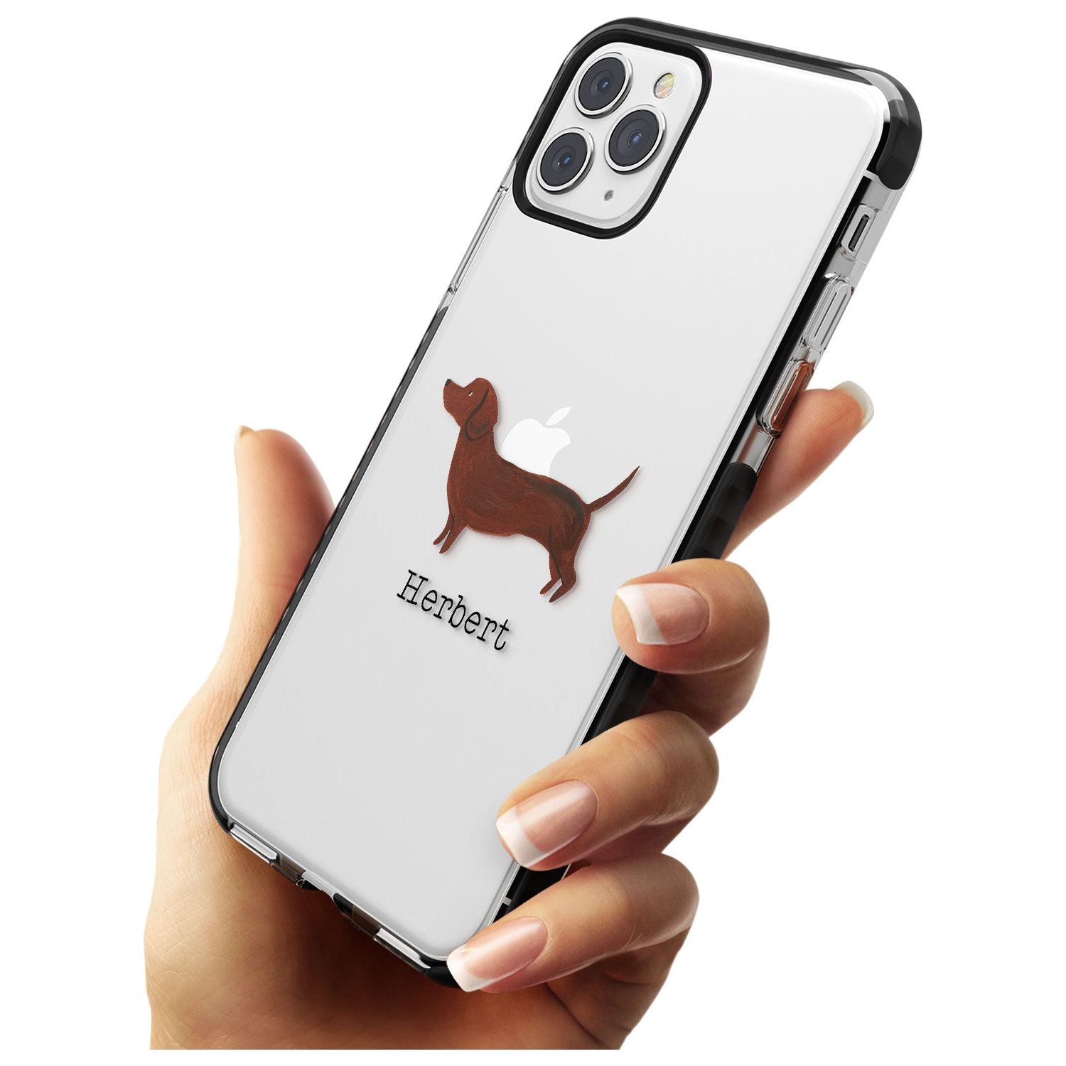 Hand Painted Sausage Dog Black Impact Phone Case for iPhone 11 Pro Max