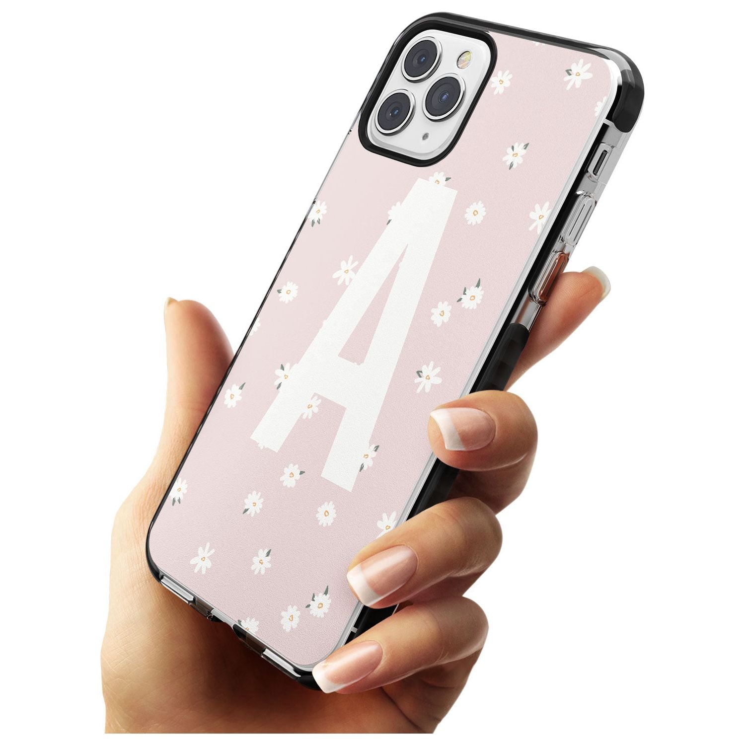 Pink Daisy Custom Black Impact Phone Case for iPhone 11 Pro Max