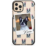 French Bulldog, Black & White - Custom Dog Photo Pink Fade Impact Phone Case for iPhone 11