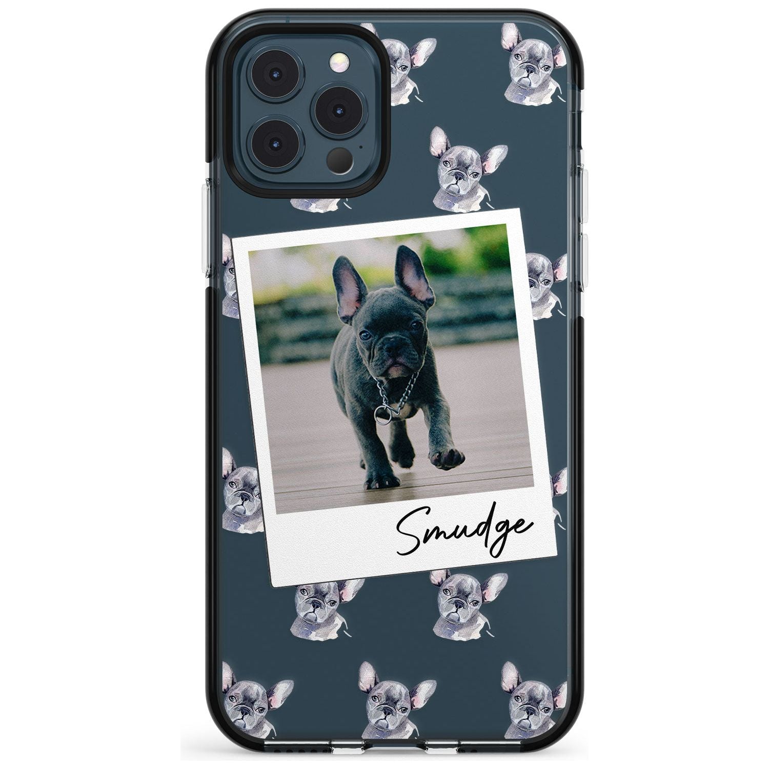 French Bulldog, Grey - Custom Dog Photo Pink Fade Impact Phone Case for iPhone 11