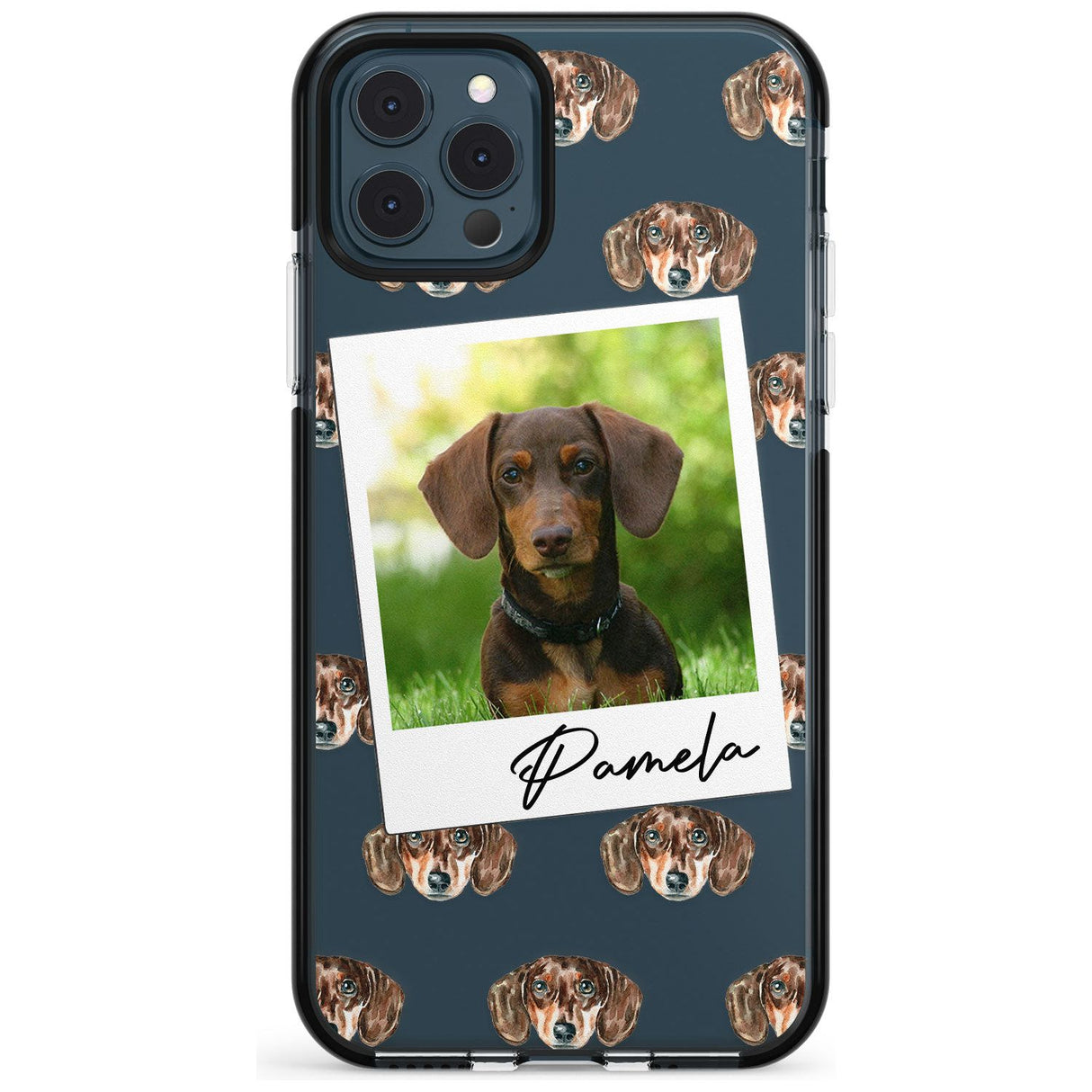 Dachshund, Brown - Custom Dog Photo Pink Fade Impact Phone Case for iPhone 11