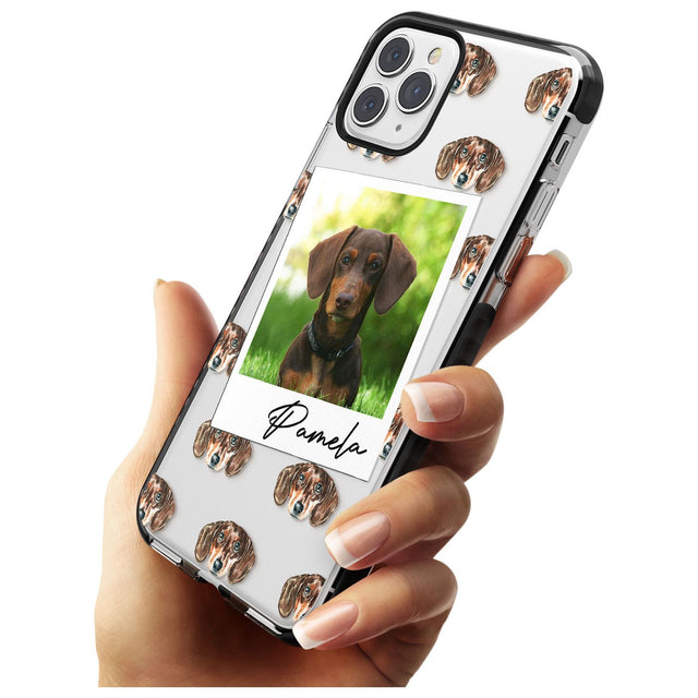 Dachshund, Brown - Custom Dog Photo Pink Fade Impact Phone Case for iPhone 11