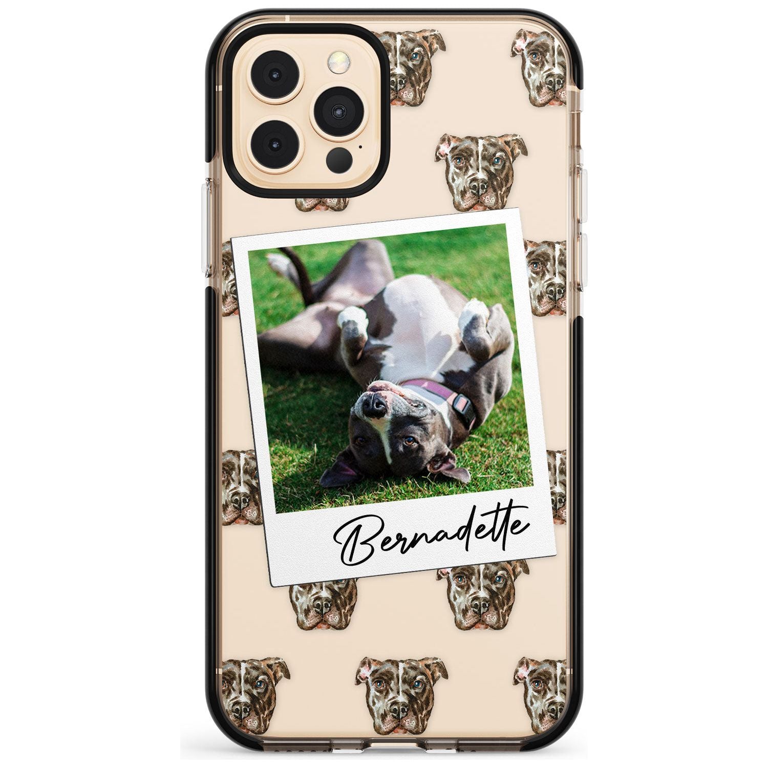 Staffordshire Bull Terrier - Custom Dog Photo Pink Fade Impact Phone Case for iPhone 11