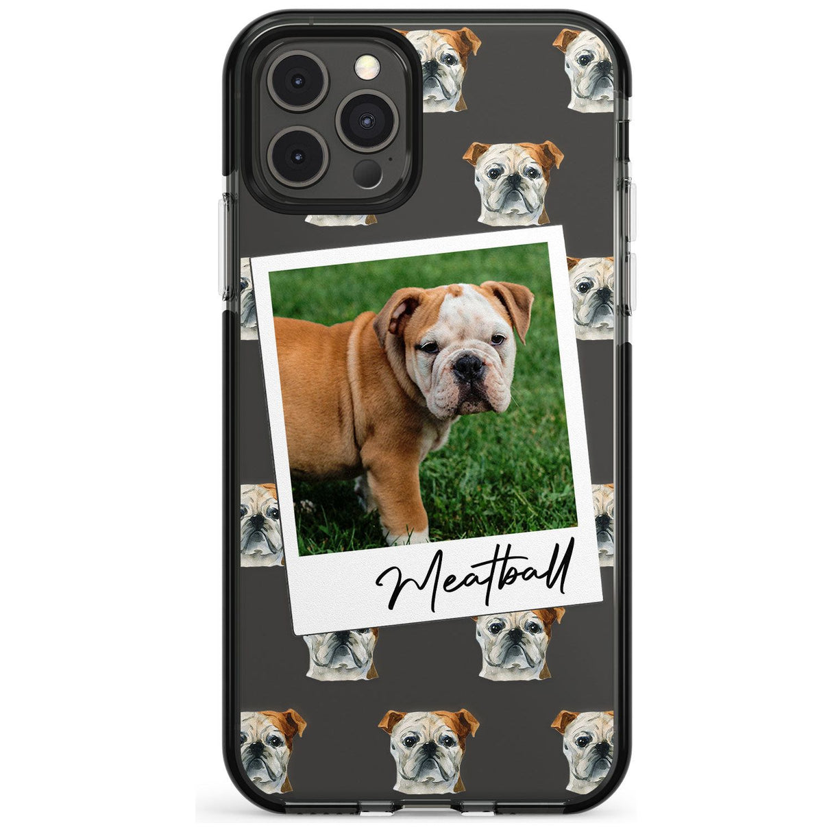 English Bulldog - Custom Dog Photo Pink Fade Impact Phone Case for iPhone 11