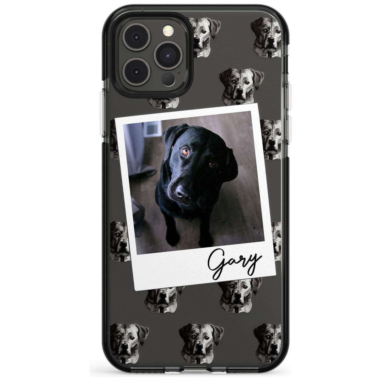 Labrador, Black - Custom Dog Photo Pink Fade Impact Phone Case for iPhone 11