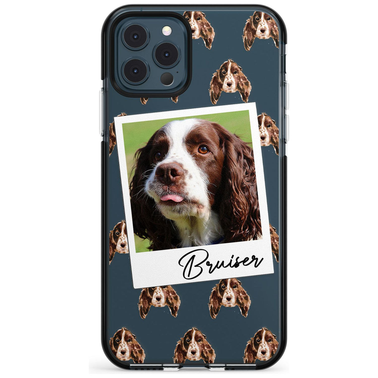 Springer Spaniel - Custom Dog Photo Pink Fade Impact Phone Case for iPhone 11