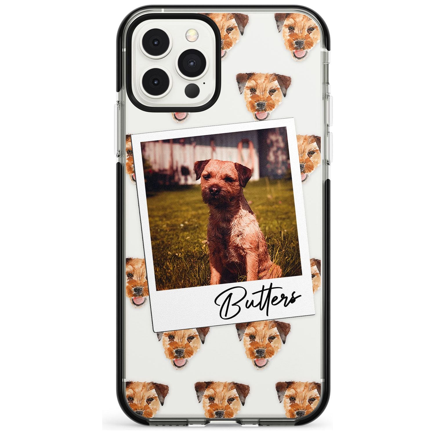 Border Terrier - Custom Dog Photo Pink Fade Impact Phone Case for iPhone 11