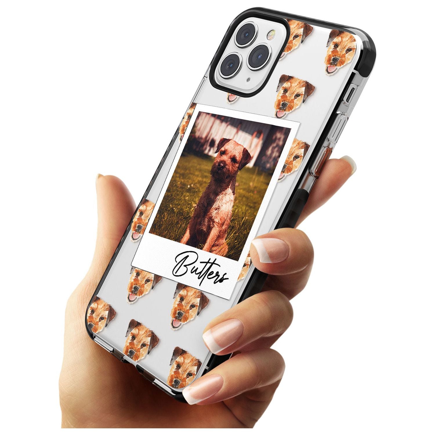 Border Terrier - Custom Dog Photo Pink Fade Impact Phone Case for iPhone 11