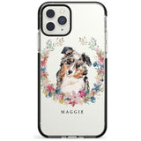 Australian Shepherd Watercolour Dog Portrait Black Impact Phone Case for iPhone 11 Pro Max