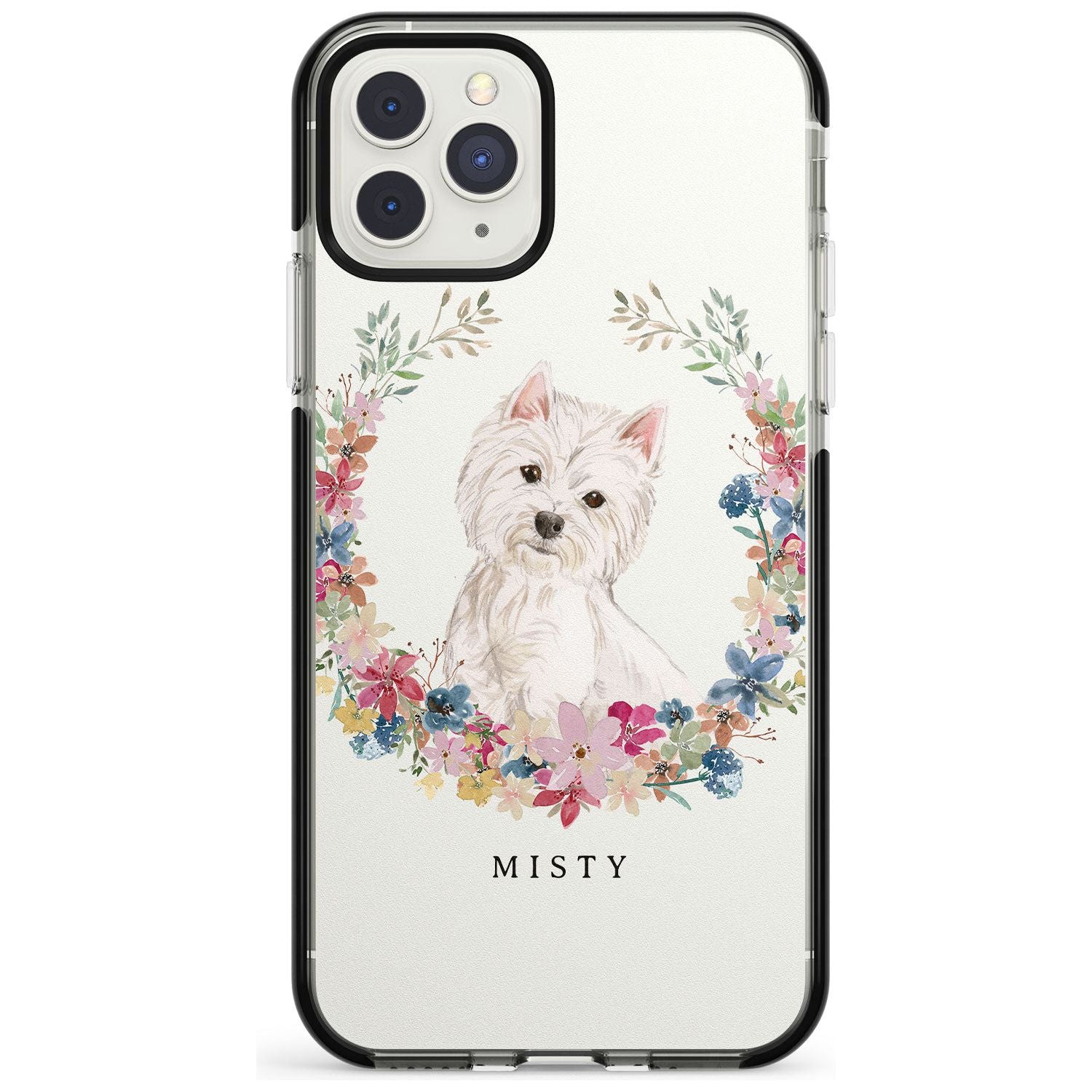 Westie Watercolour Dog Portrait Black Impact Phone Case for iPhone 11 Pro Max