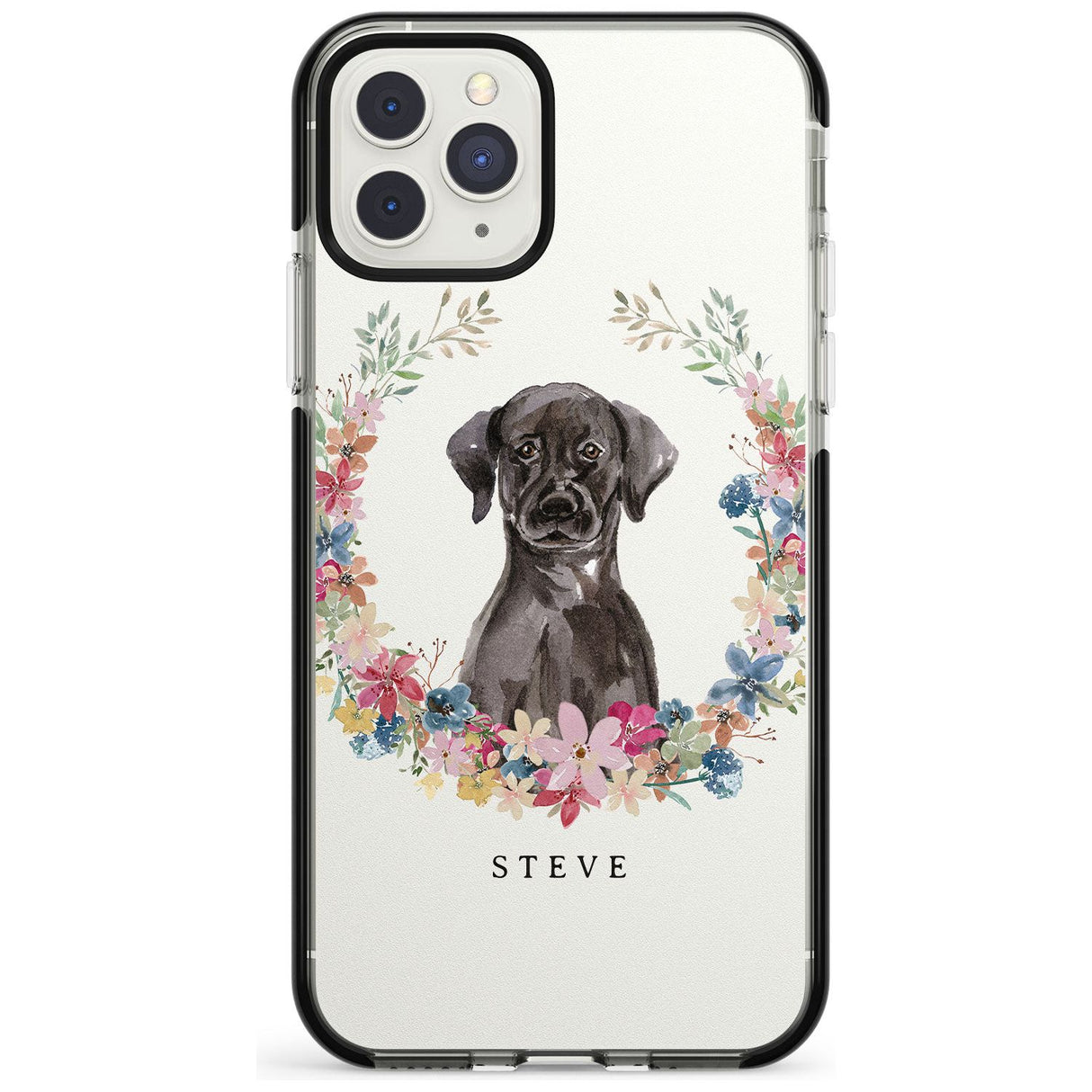 Black Lab Watercolour Dog Portrait Black Impact Phone Case for iPhone 11 Pro Max