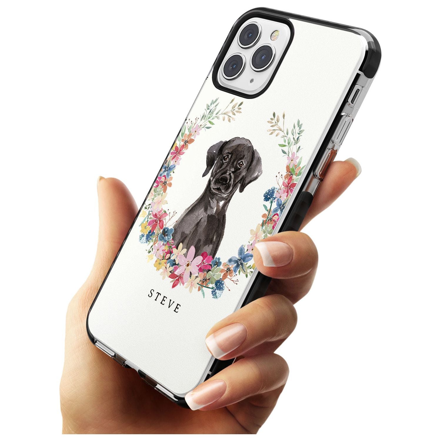 Black Lab Watercolour Dog Portrait Black Impact Phone Case for iPhone 11 Pro Max