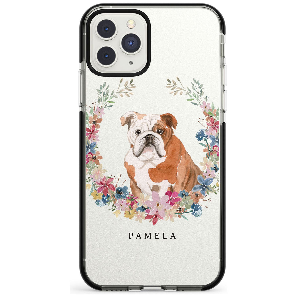 English Bulldog - Watercolour Dog Portrait Black Impact Phone Case for iPhone 11 Pro Max