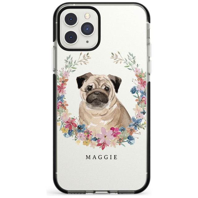 Pug - Watercolour Dog Portrait Black Impact Phone Case for iPhone 11 Pro Max