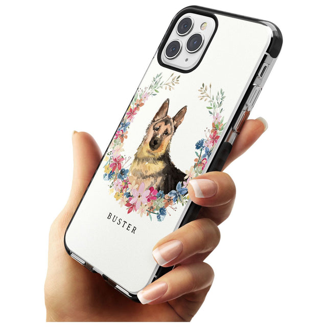 German Shepherd - Watercolour Dog Portrait Black Impact Phone Case for iPhone 11 Pro Max