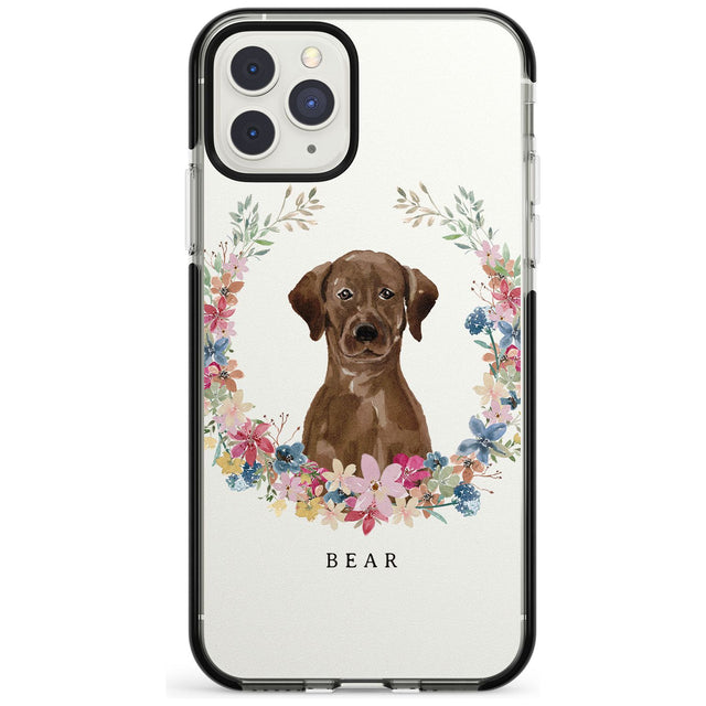 Chocolate Lab - Watercolour Dog Portrait Black Impact Phone Case for iPhone 11 Pro Max