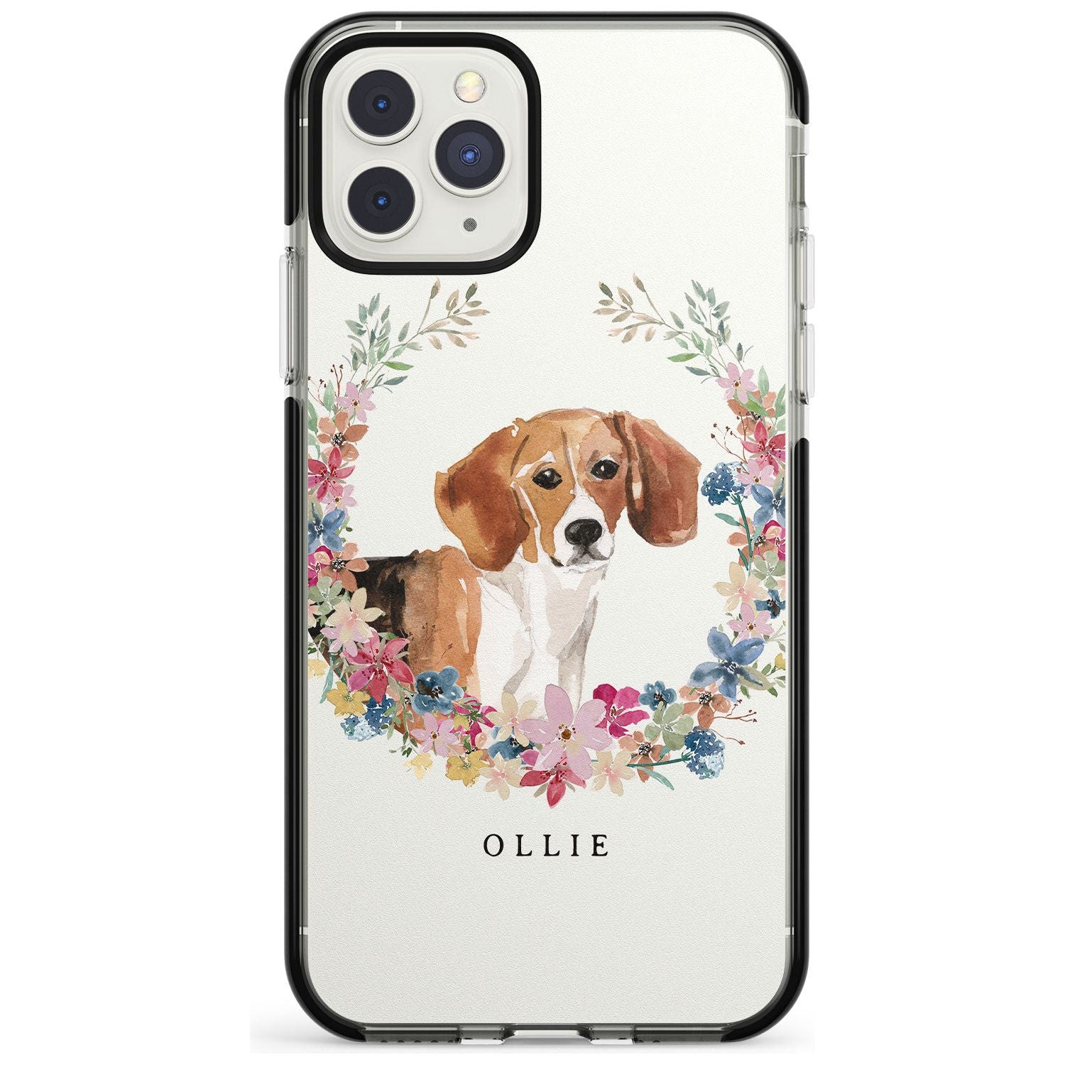 Beagle - Watercolour Dog Portrait Black Impact Phone Case for iPhone 11 Pro Max