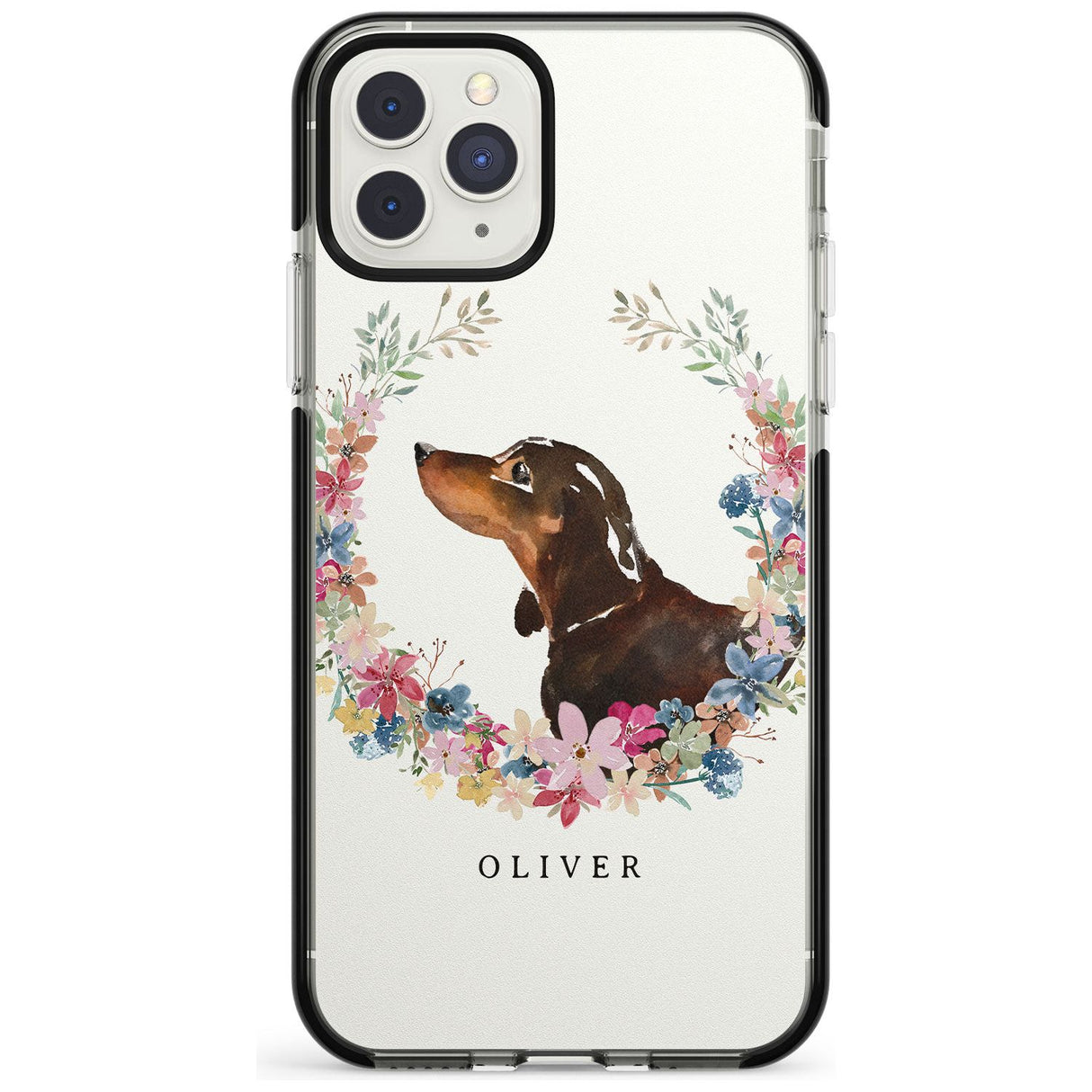 Black & Tan Dachshund - Watercolour Dog Portrait Black Impact Phone Case for iPhone 11 Pro Max