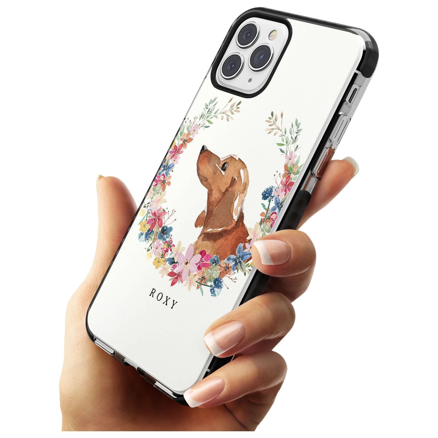 Tan Dachshund - Watercolour Dog Portrait Black Impact Phone Case for iPhone 11 Pro Max