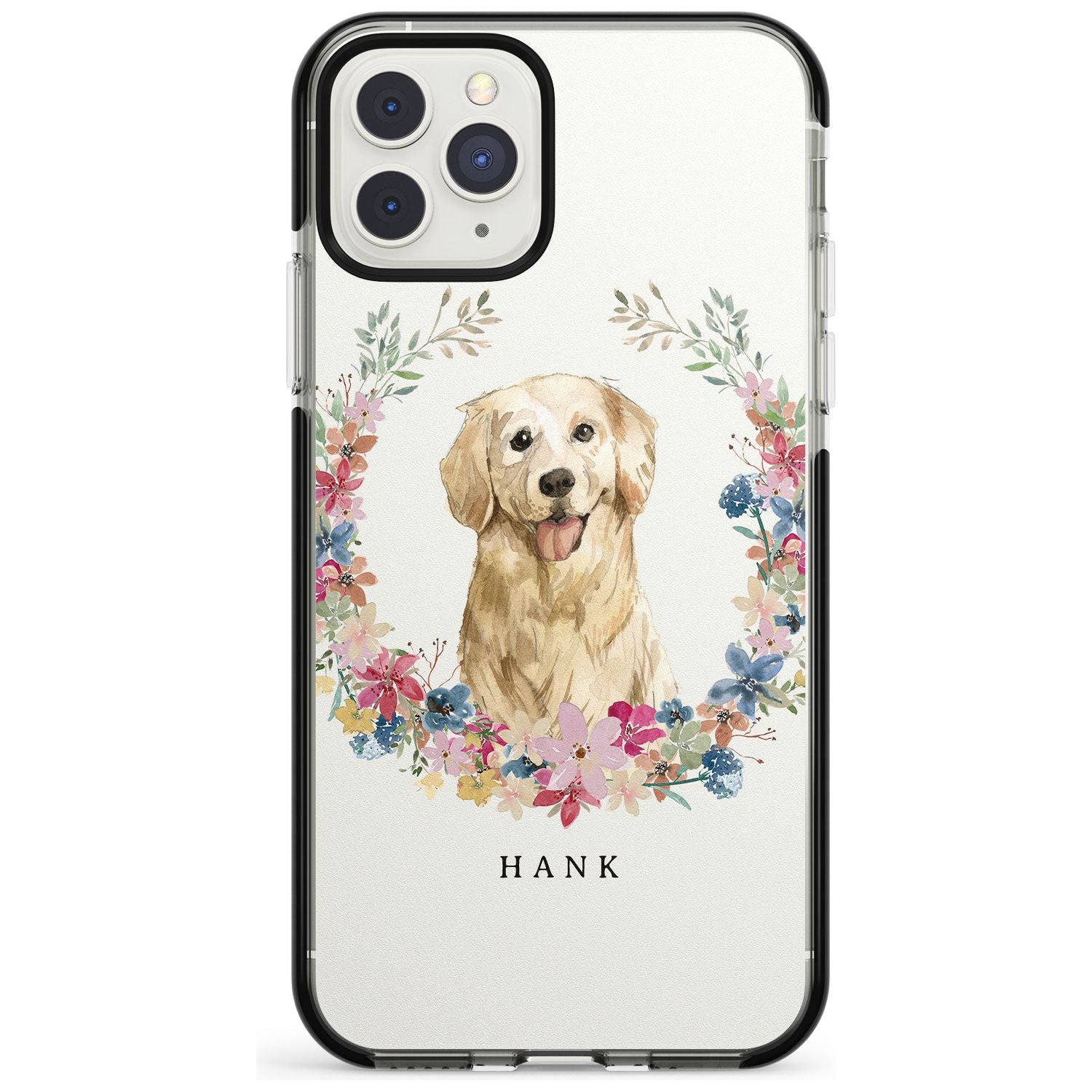 Golden Retriever - Watercolour Dog Portrait Black Impact Phone Case for iPhone 11 Pro Max