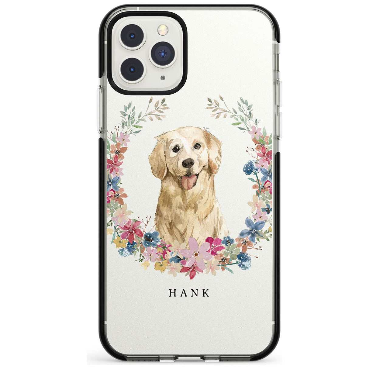 Golden Retriever - Watercolour Dog Portrait Black Impact Phone Case for iPhone 11 Pro Max