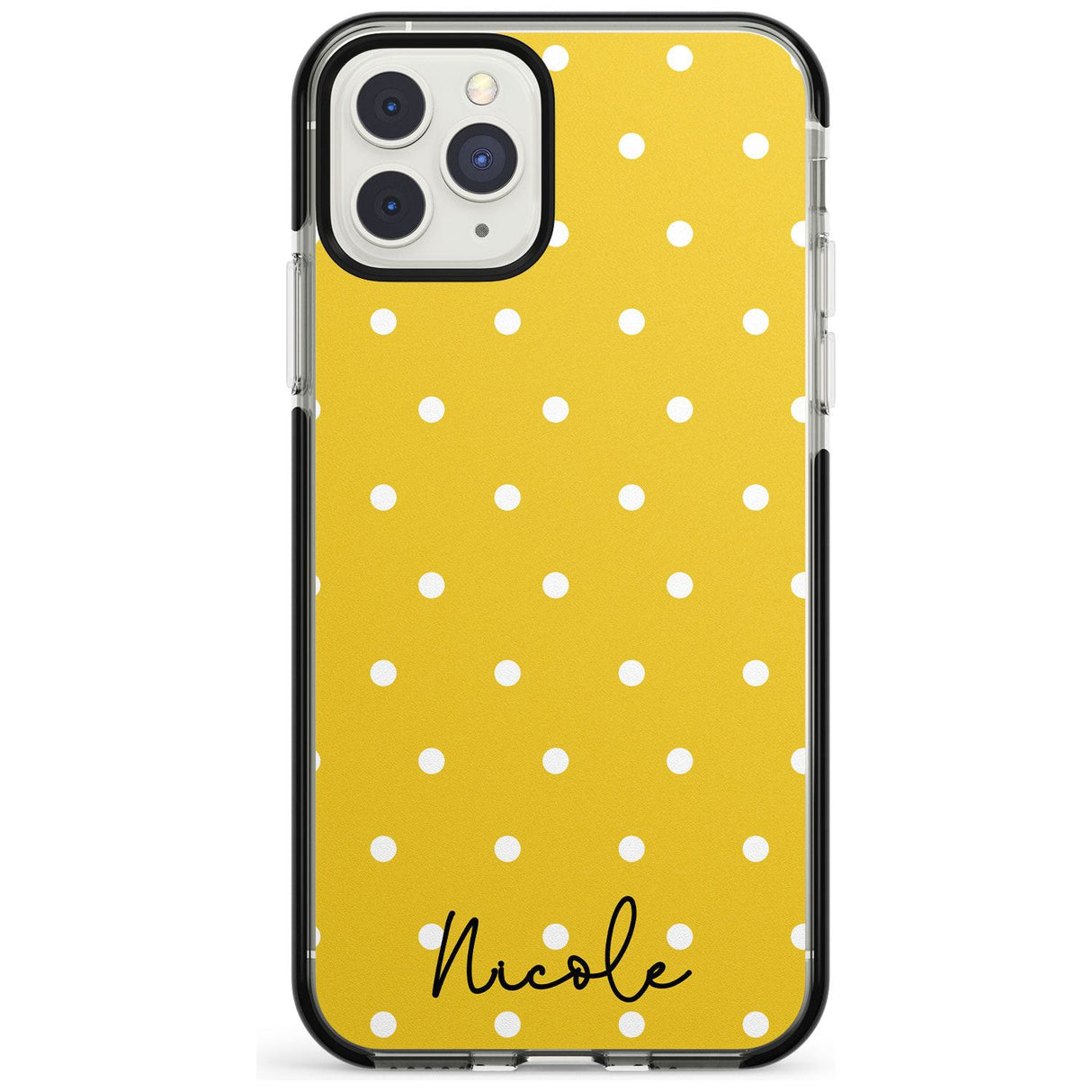 Custom Yellow Polka Dot iPhone Case  Black Impact Custom Phone Case - Case Warehouse