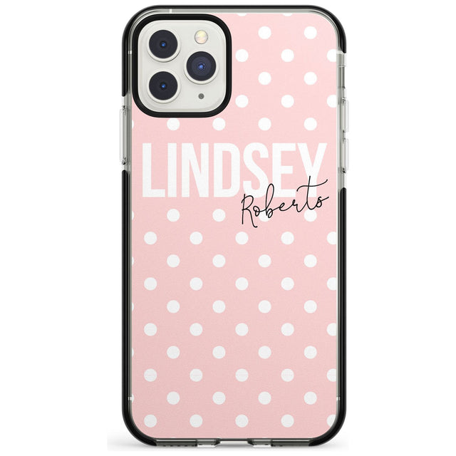 Custom Pink Polka iPhone Case  Black Impact Custom Phone Case - Case Warehouse