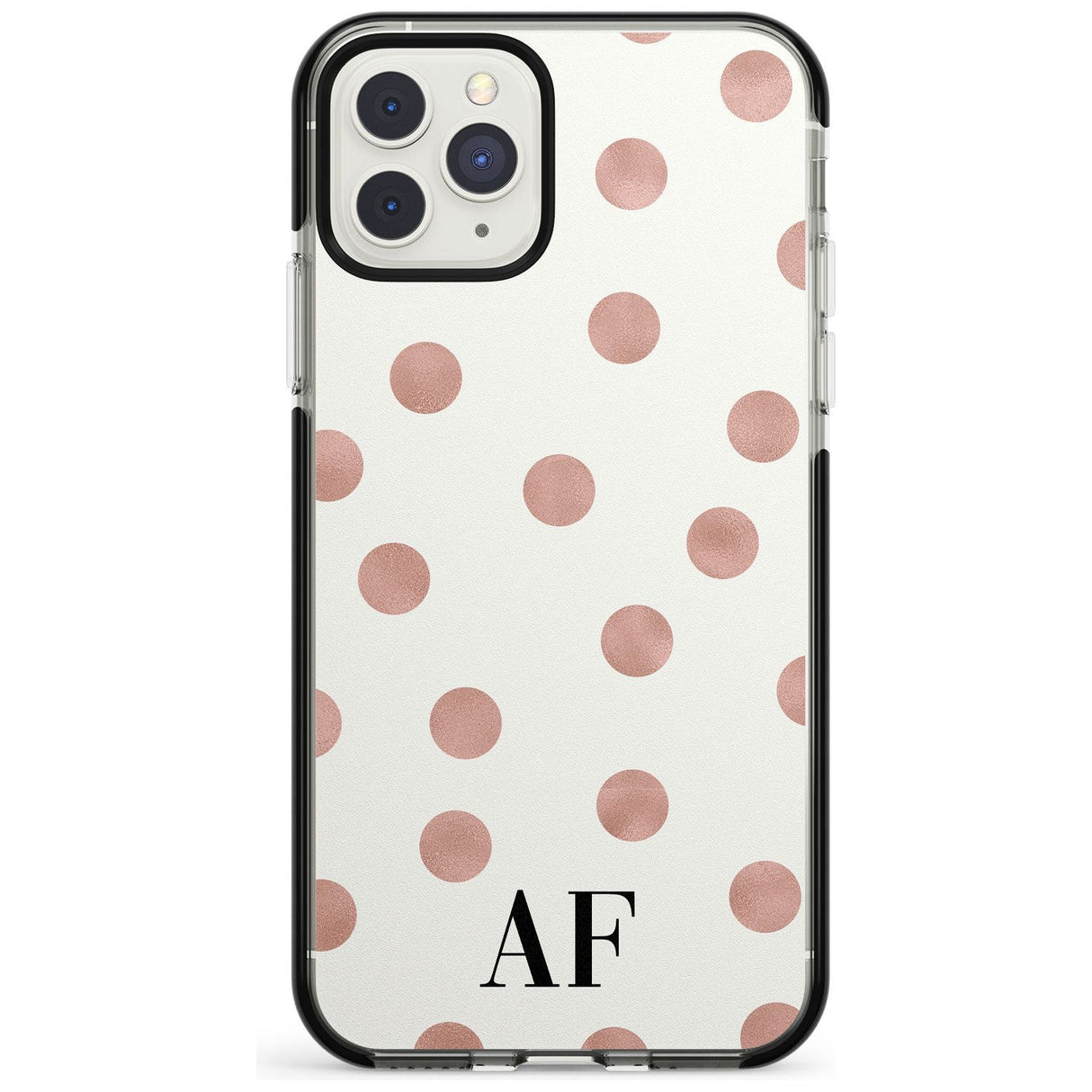 Initials & Dots iPhone Case  Black Impact Custom Phone Case - Case Warehouse