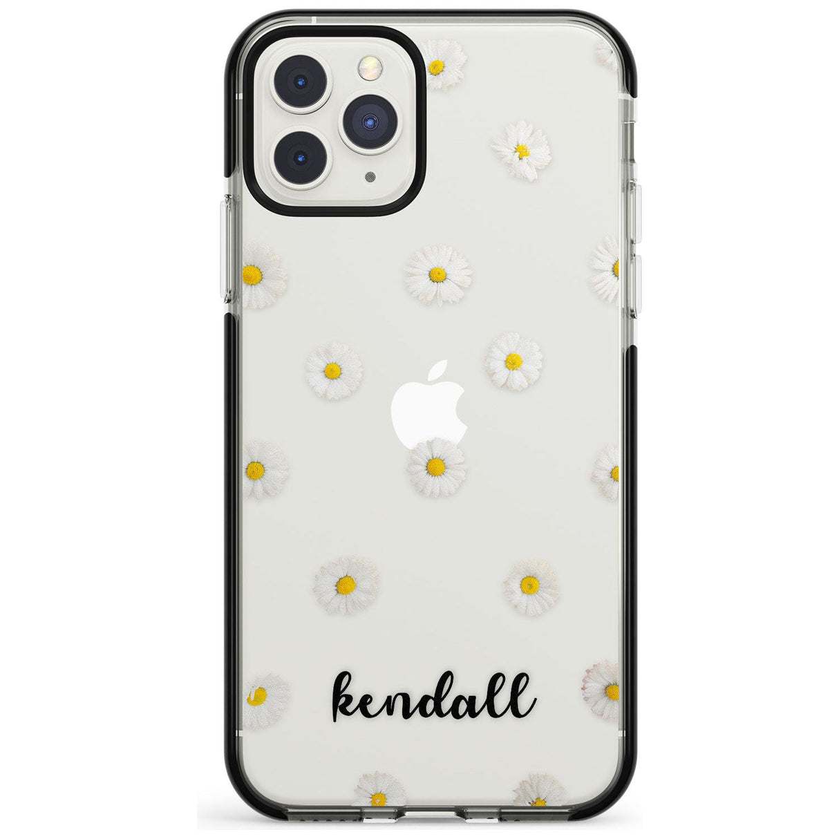 White Daisies & Cursive iPhone Case  Black Impact Custom Phone Case - Case Warehouse