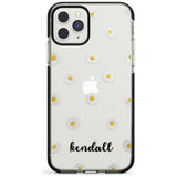 White Daisies & Cursive iPhone Case  Black Impact Custom Phone Case - Case Warehouse