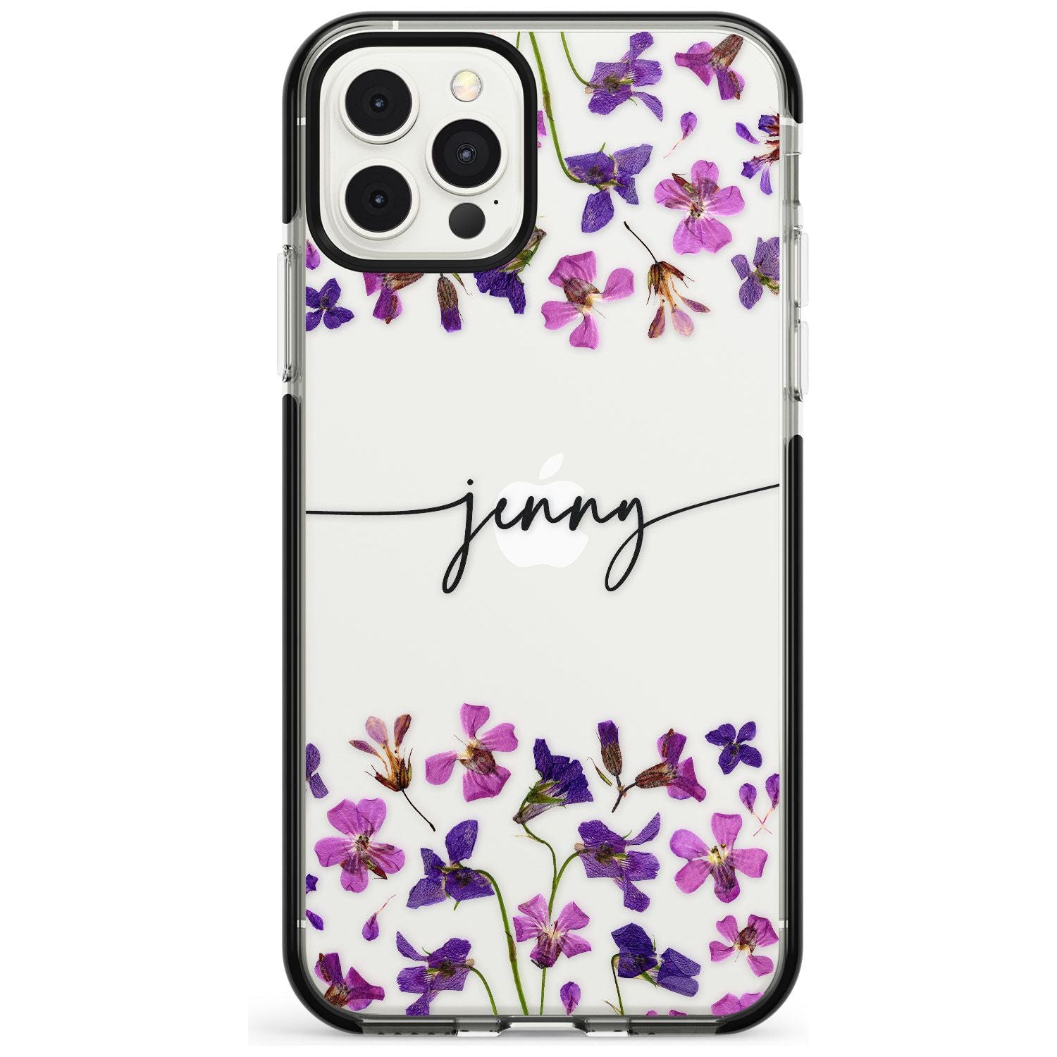 Custom Violet Flowers Pink Fade Impact Phone Case for iPhone 11