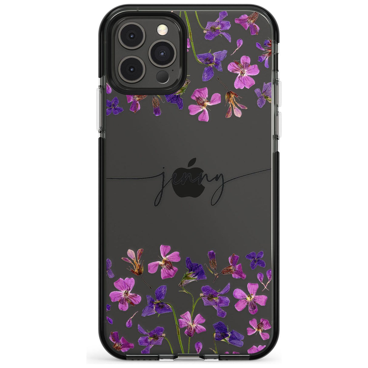 Custom Violet Flowers Pink Fade Impact Phone Case for iPhone 11