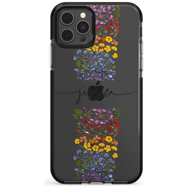 Custom Wildflower Stripe Pink Fade Impact Phone Case for iPhone 11