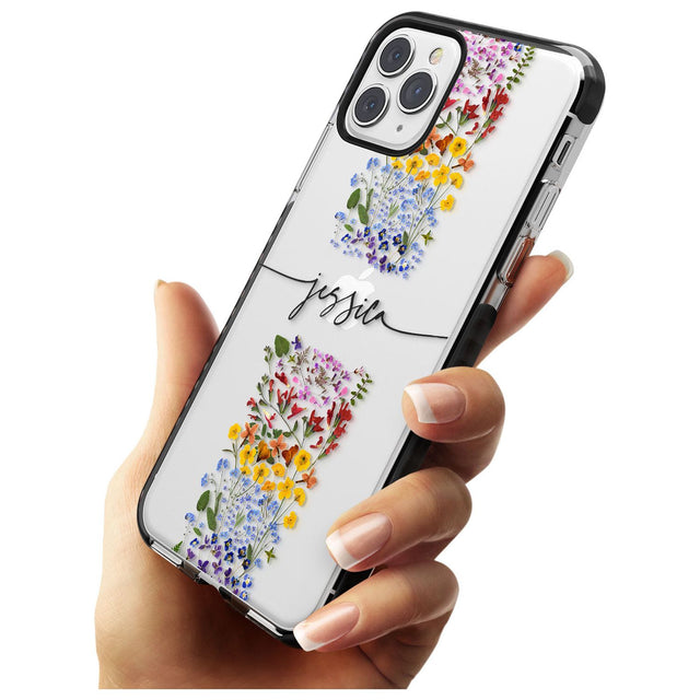 Custom Wildflower Stripe Pink Fade Impact Phone Case for iPhone 11