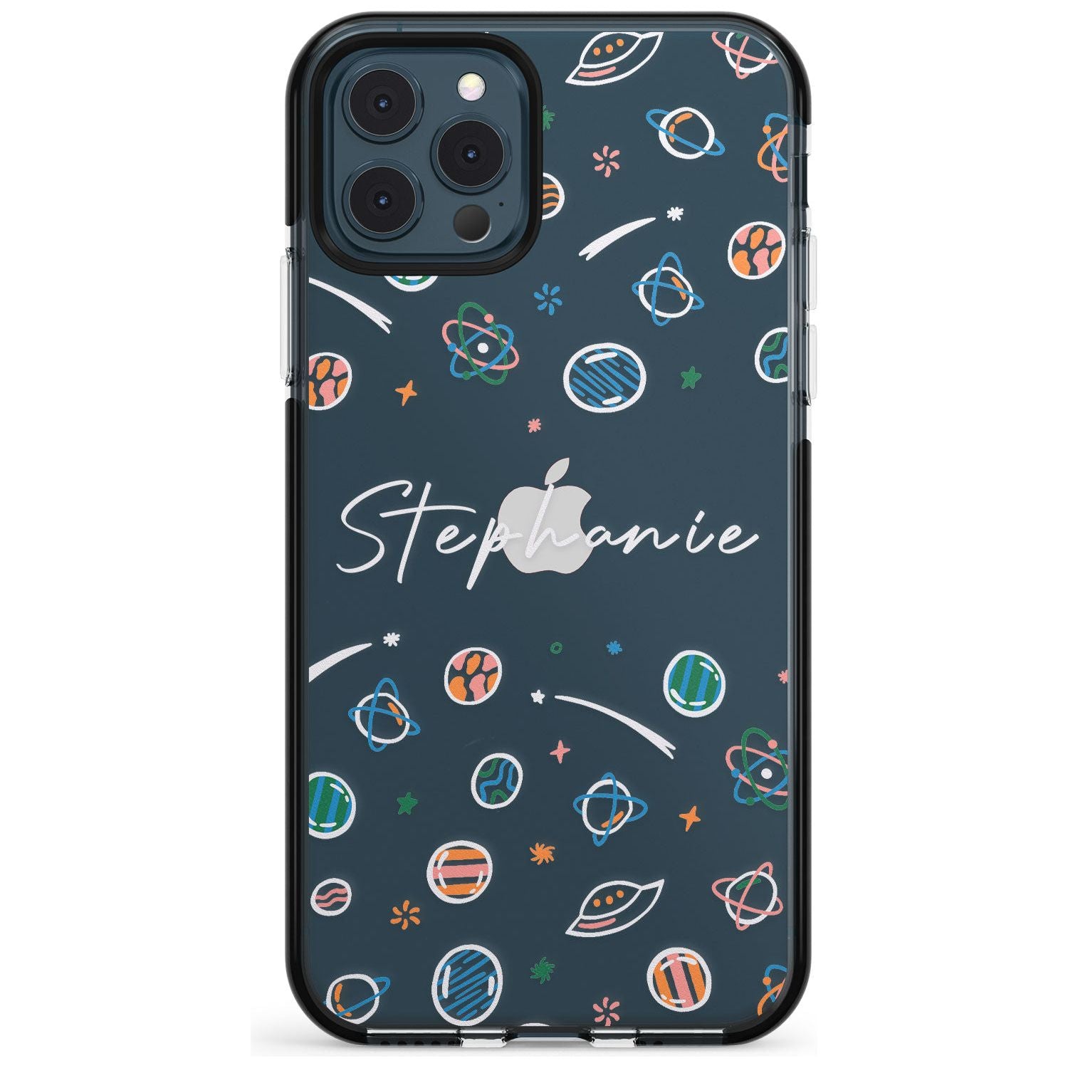 Customisable Space Pattern (Clear) Pink Fade Impact Phone Case for iPhone 11
