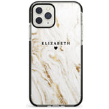 White & Gold Swirl Marble iPhone Case  Black Impact Custom Phone Case - Case Warehouse