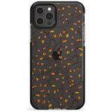 Personalised Autumn Leaves Pattern Black Impact Phone Case for iPhone 11