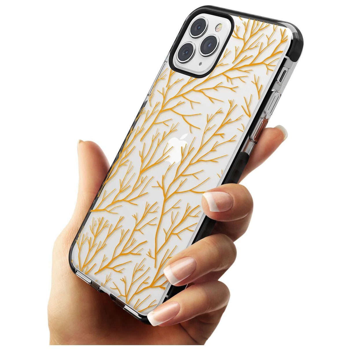 Personalised Bramble Branches Pattern Black Impact Phone Case for iPhone 11