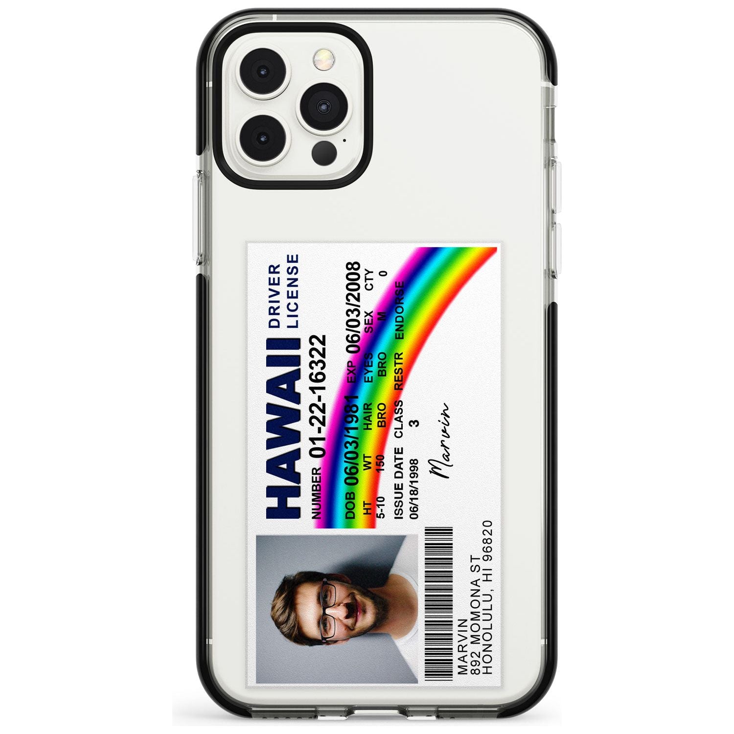 Personalised Hawaii Driving License Black Impact Phone Case for iPhone 11
