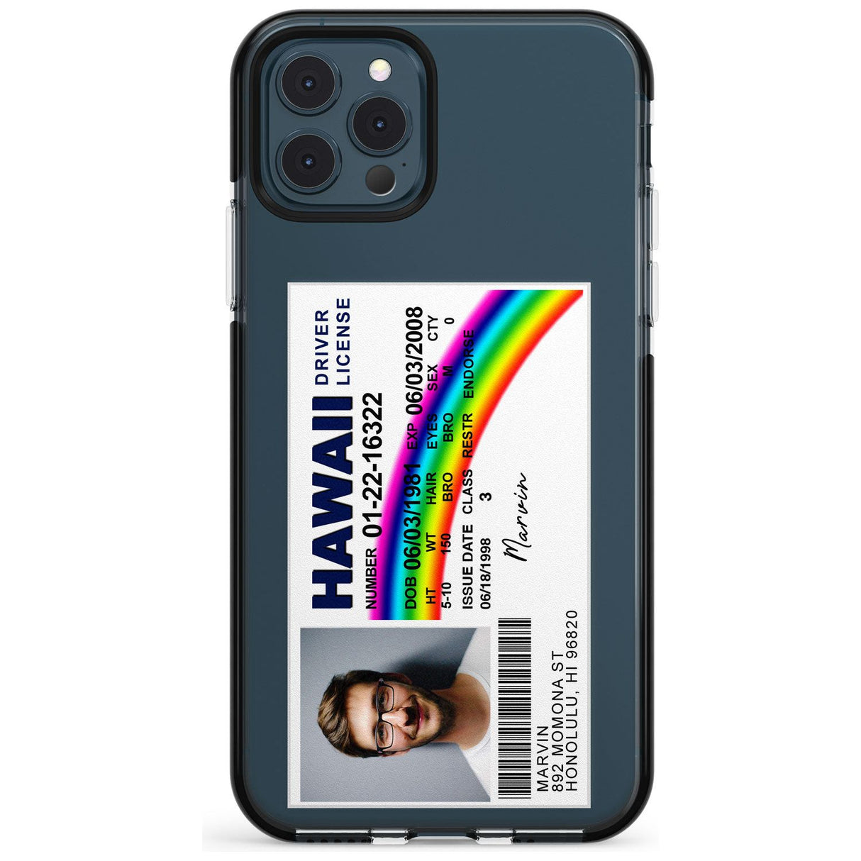 Personalised Hawaii Driving License Black Impact Phone Case for iPhone 11