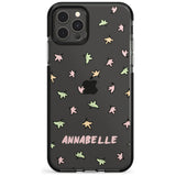 Personalised Custom Leaves Pattern Black Impact Phone Case for iPhone 11