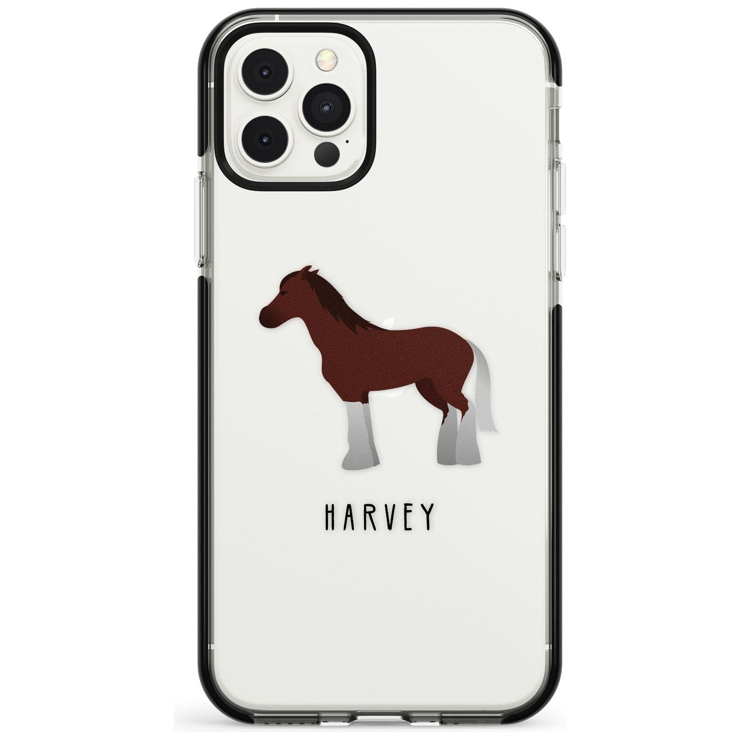 Personalised Brown Horse Black Impact Phone Case for iPhone 11