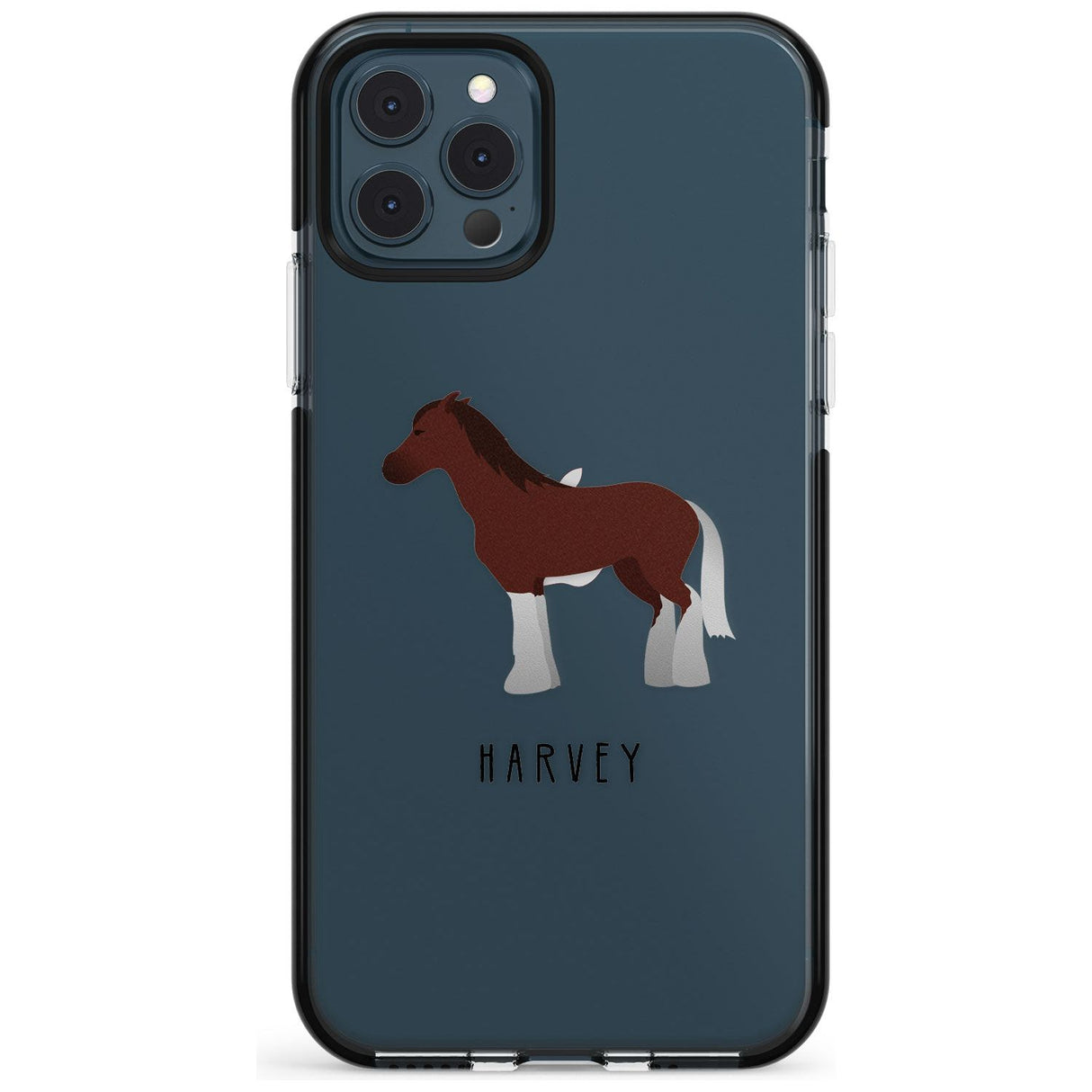 Personalised Brown Horse Black Impact Phone Case for iPhone 11