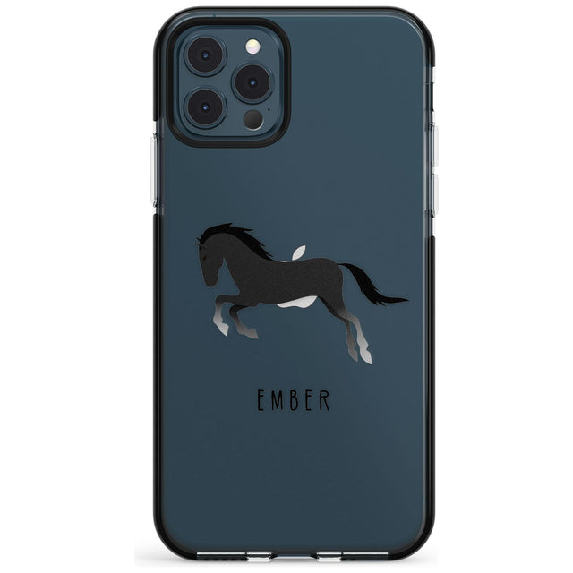 Personalised Black Horse Black Impact Phone Case for iPhone 11
