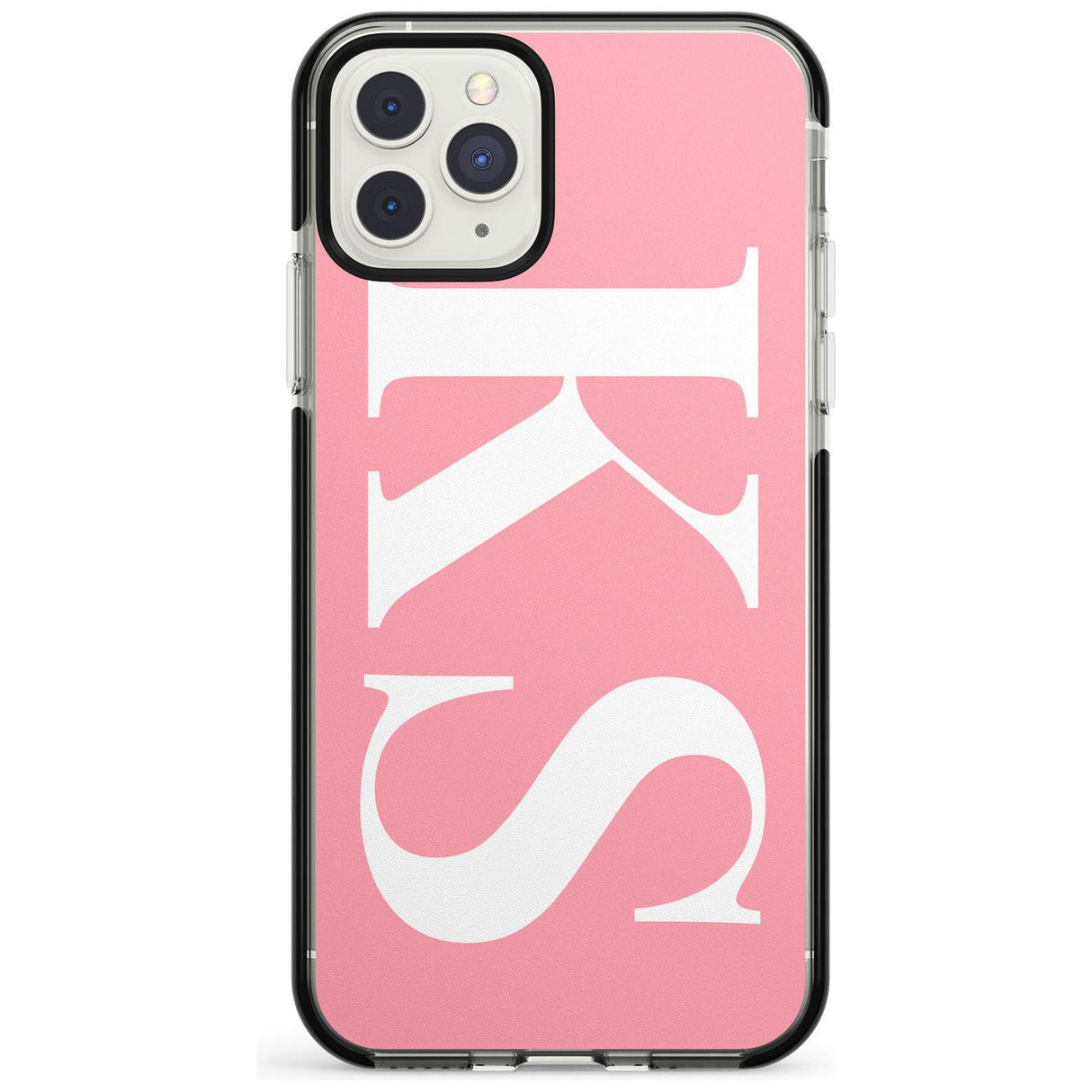 White & Pink Personalised Letters iPhone Case  Black Impact Custom Phone Case - Case Warehouse