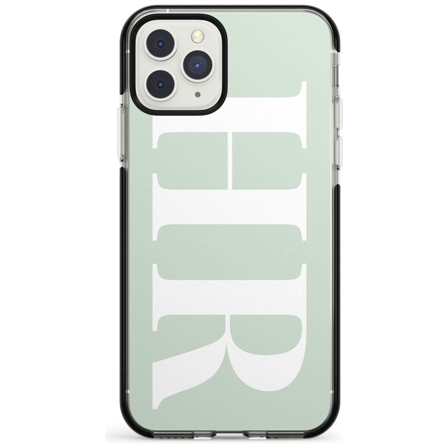 White & Seafoam Green Personalised iPhone Case  Black Impact Custom Phone Case - Case Warehouse