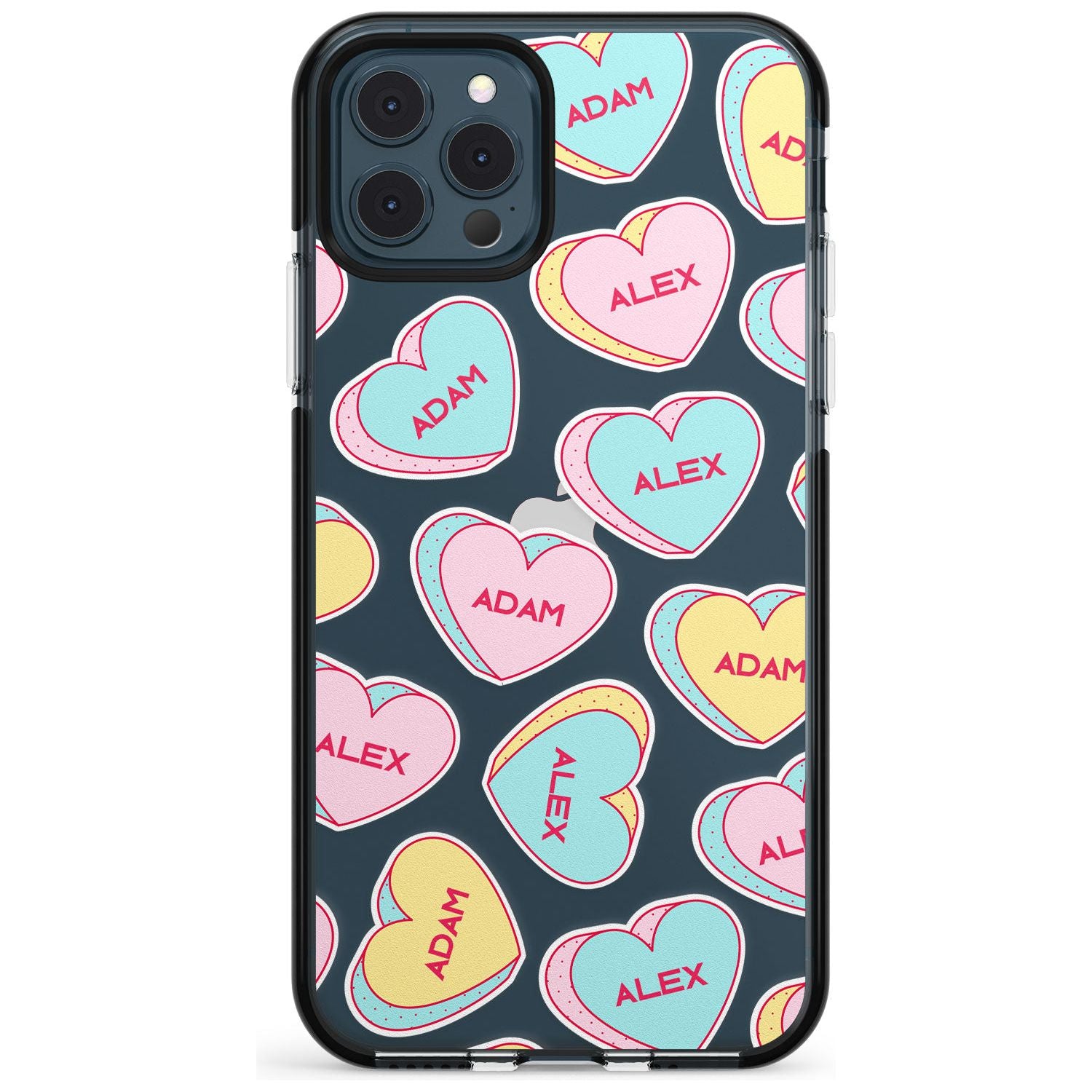 Custom Text Love Hearts Pink Fade Impact Phone Case for iPhone 11