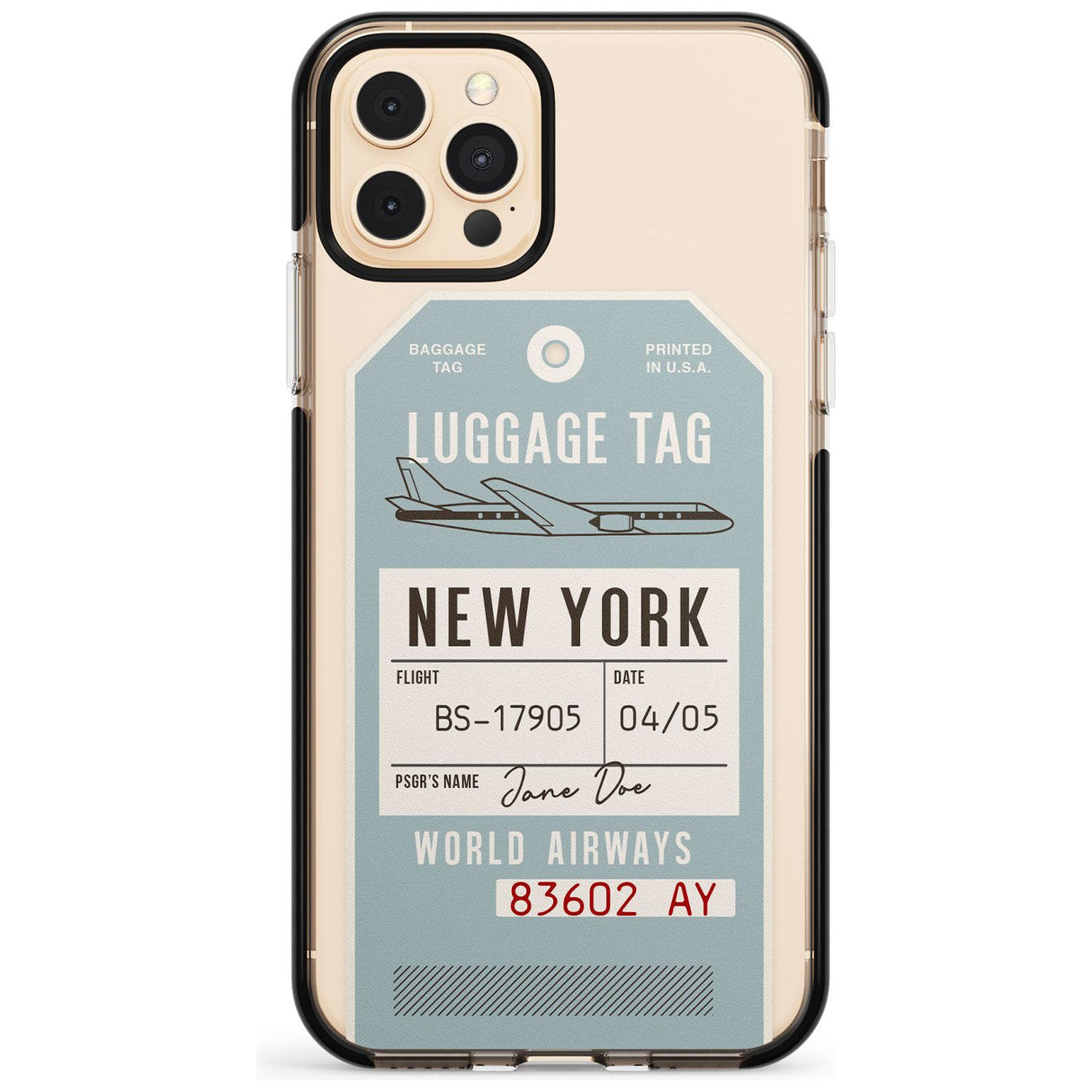 Custom Vintage USA Luggage Tag Pink Fade Impact Phone Case for iPhone 11