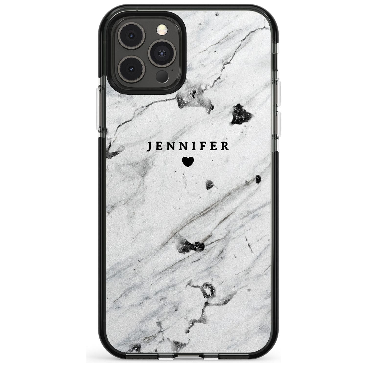 Personalised Black & White Marble Pink Fade Impact Phone Case for iPhone 11